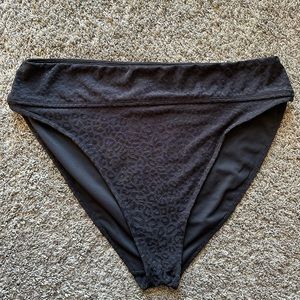 High Waisted Black Cheetah print swim bottoms